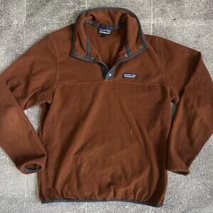 Men's Patagonia Micro D Snap T Dried Vanilla Orange Fleece Pullover Jacket Sz S